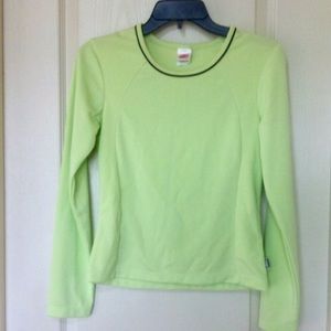 Avia lime and black color Long sleeve gym athletic Tshirt size small